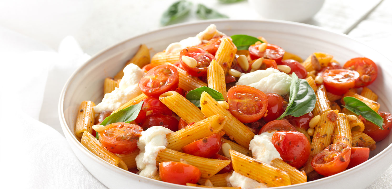 Ricotta and Summer Tomato Pesto Penne